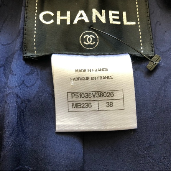 Chanel 2015 short sleeve navy cotton jacket 38 - Picture 5 of 14